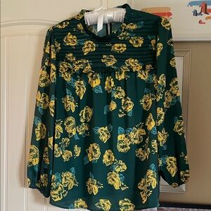 ModCloth Floral Green and Yellow Women's Top- 2x
